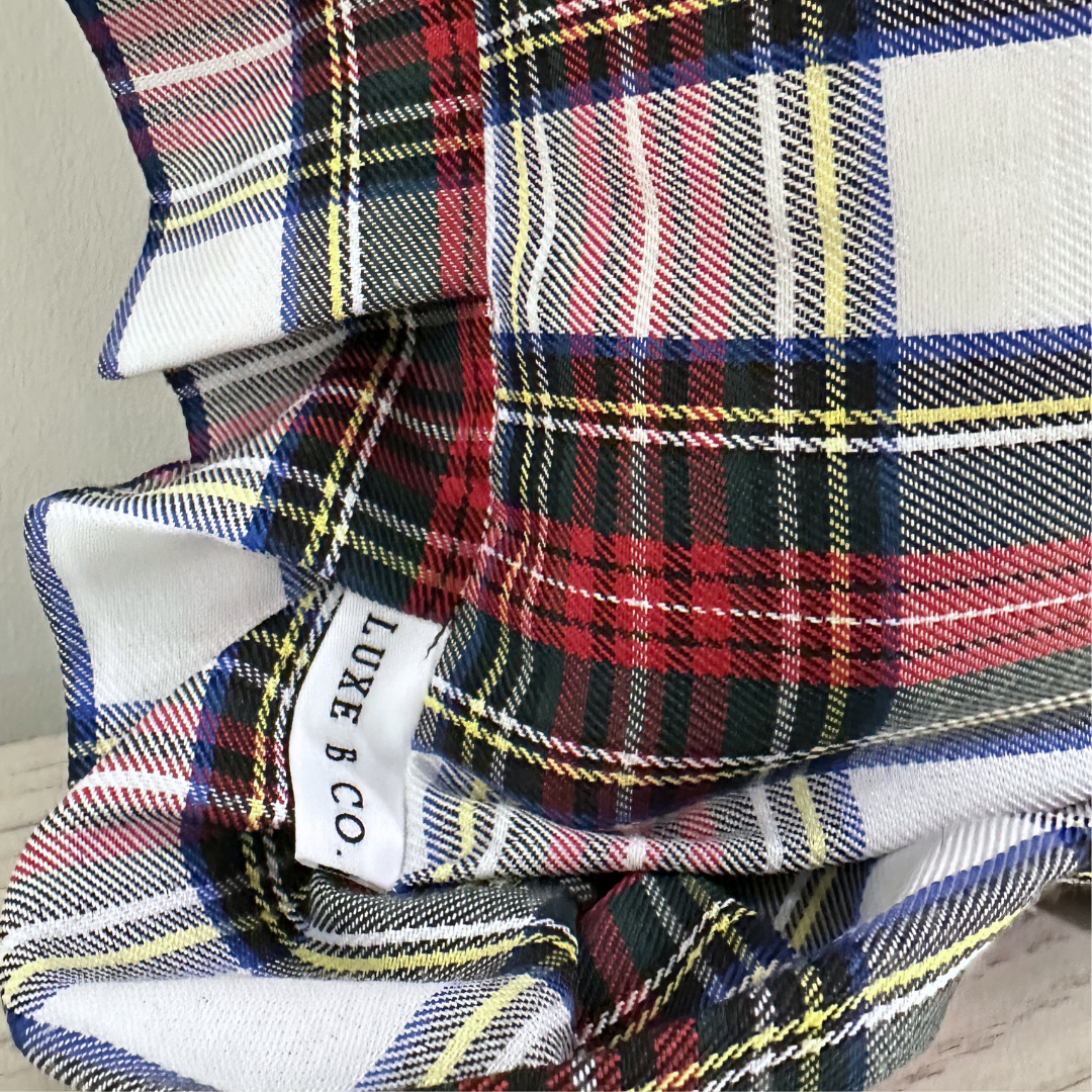 Ruffle Lumbar Pillow Sham Holiday Plaid By Luxe B Co. 