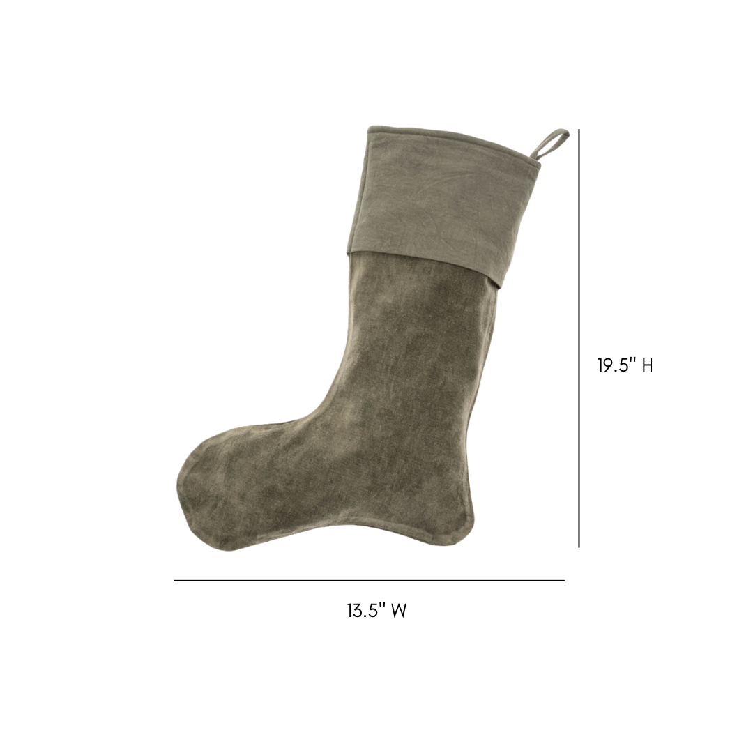 Sage Green Velvet Stocking | By Luxe B Co 
