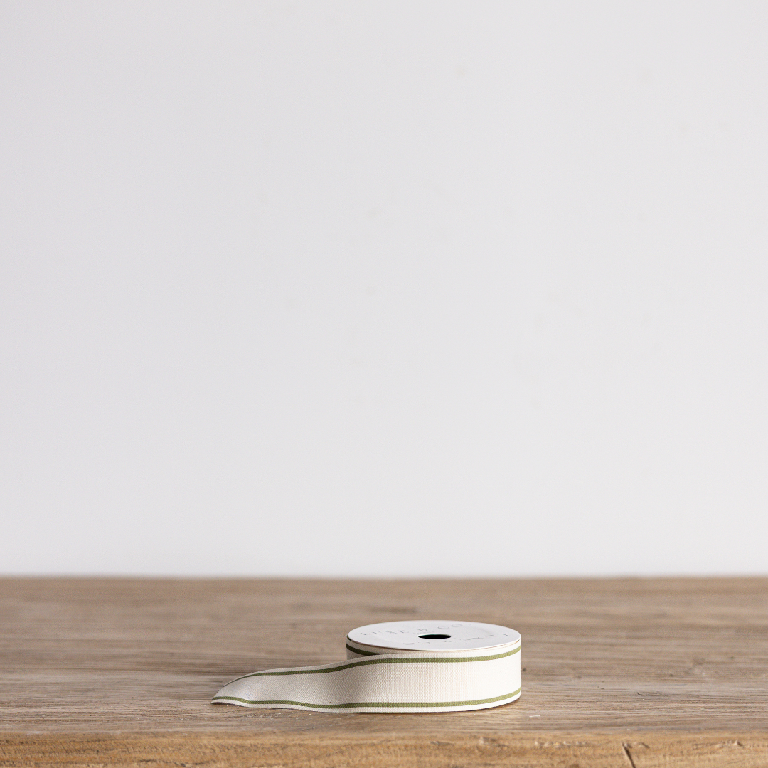 Sage Stripe Woven Ribbon By Luxe B Co. 