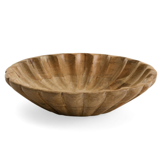 Scallop Mango Wood Bowl | By Luxe B Co.