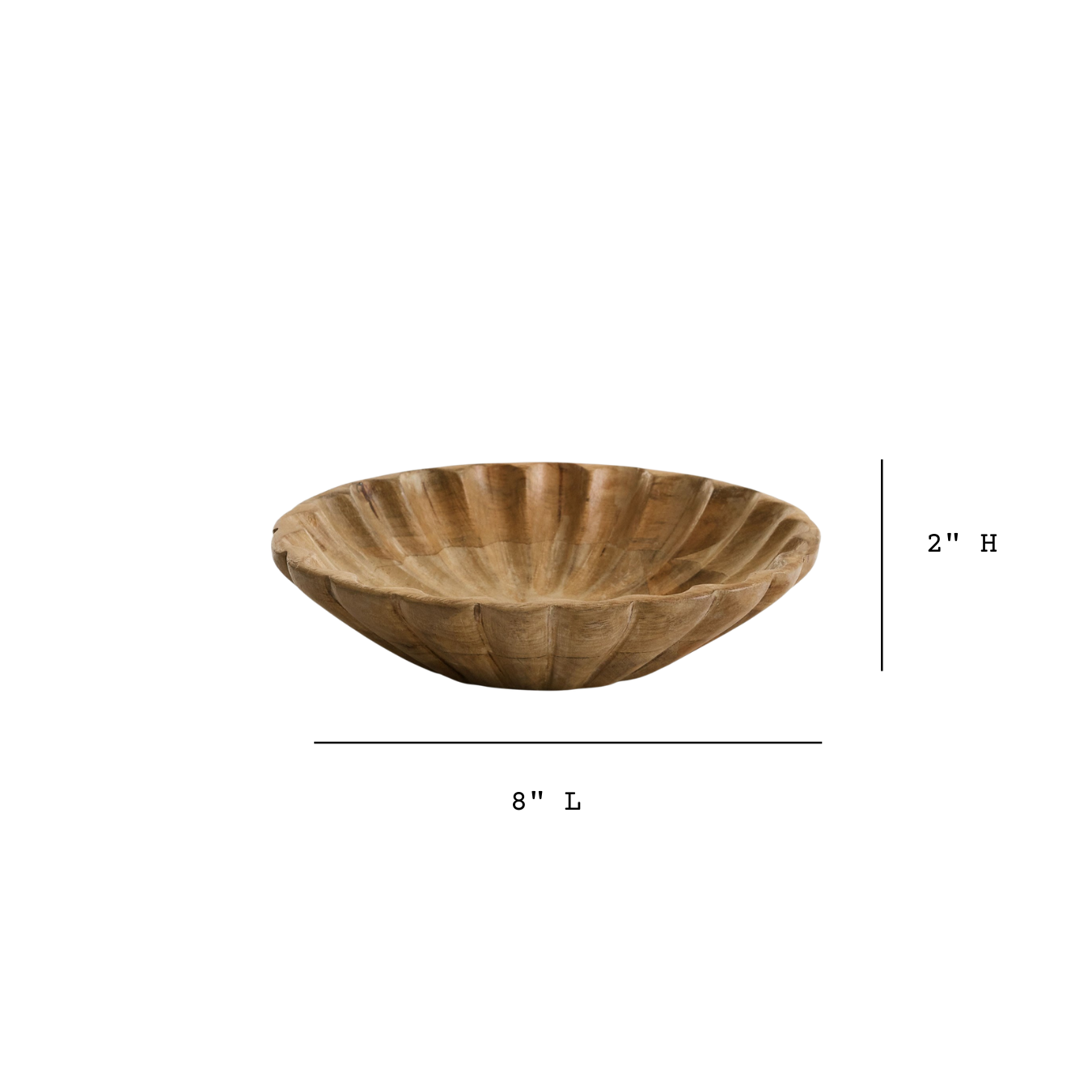 Scallop Mango Wood Bowl | By Luxe B Co.