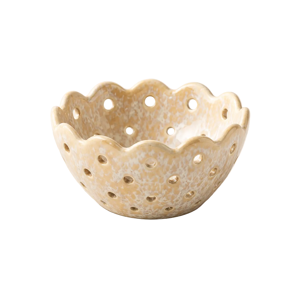 Scallop Beige Ceramic Berry Bowl By Luxe B Co. 