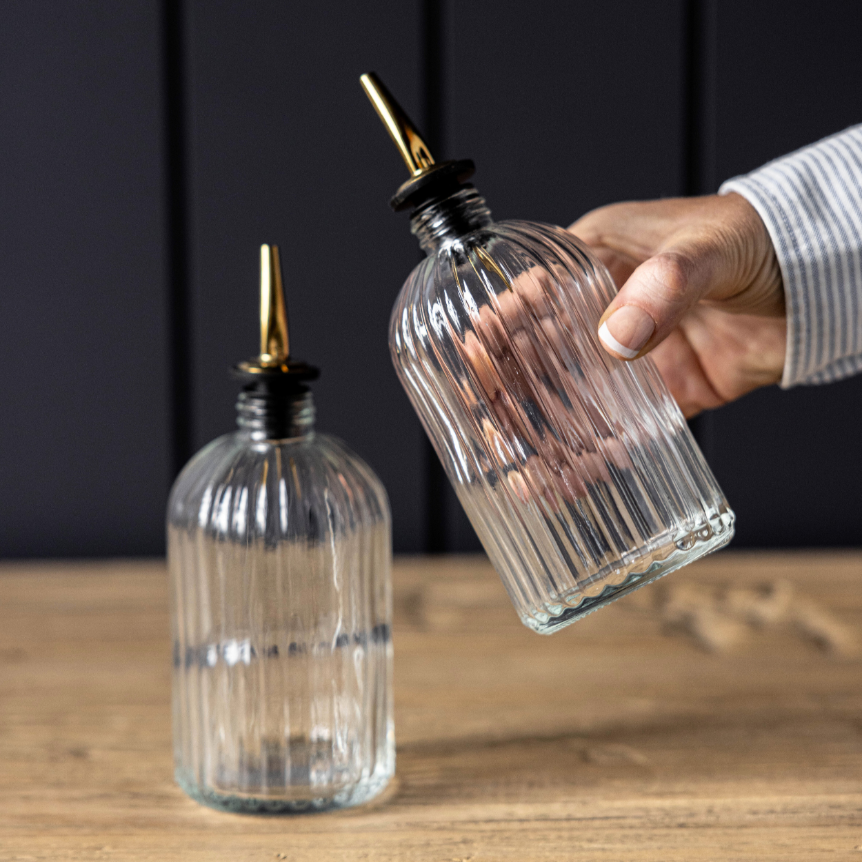 Scallop Olive Oil & Vinegar Glass Bottles | By Luxe B Co.
