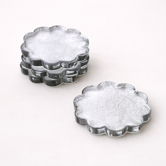 Scalloped Glass Coasters | By Luxe B Co. 