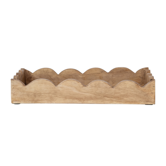Scalloped Mango Wood Tray | By Luxe B Co.