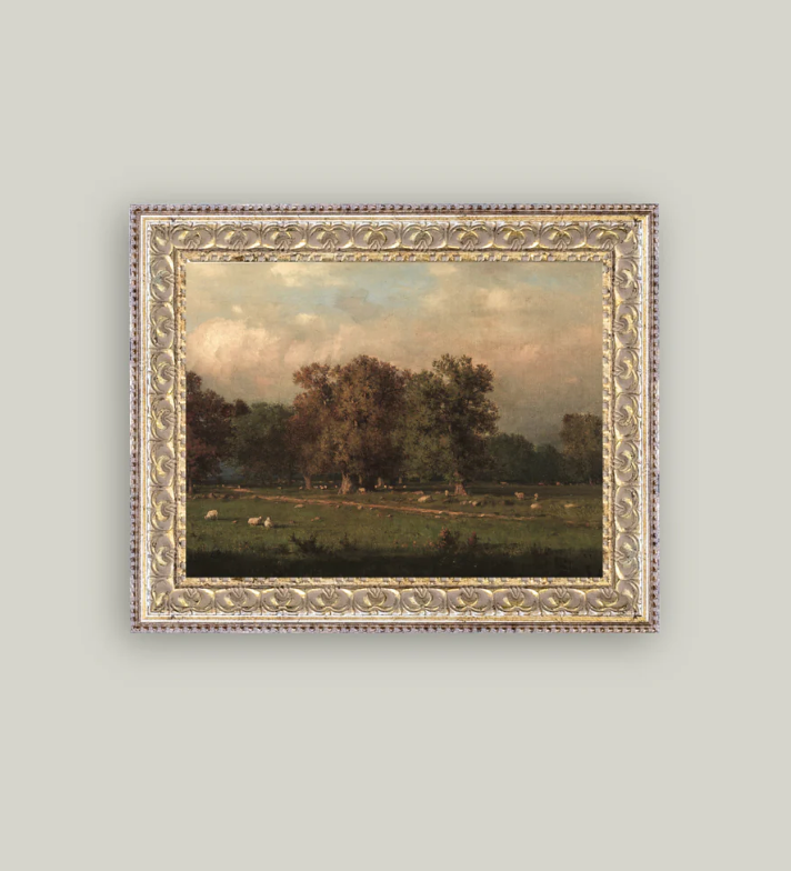 Sheep Farm Framed Antique Inspired Art | By Luxe B Co.
