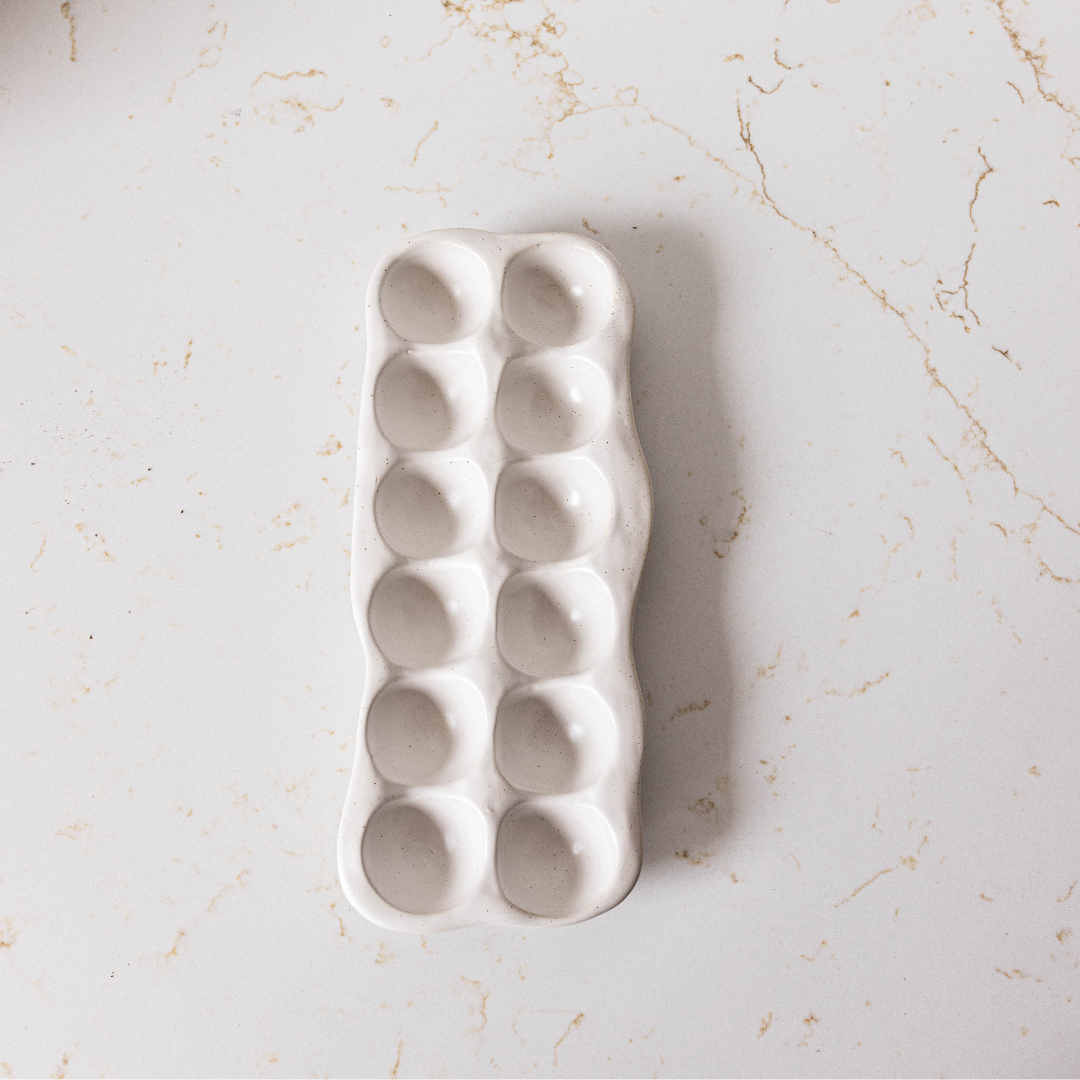 Speckled Ceramic Egg Holder | By Luxe B Co 