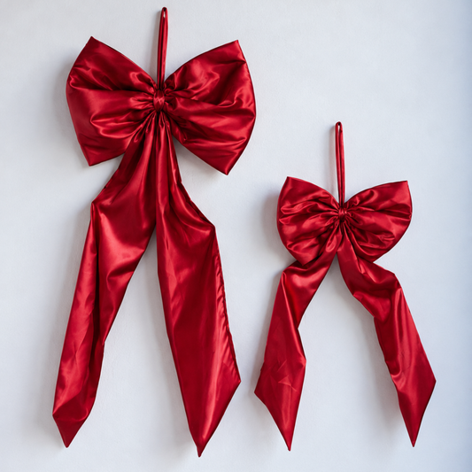 Oversized Red Satin Bow