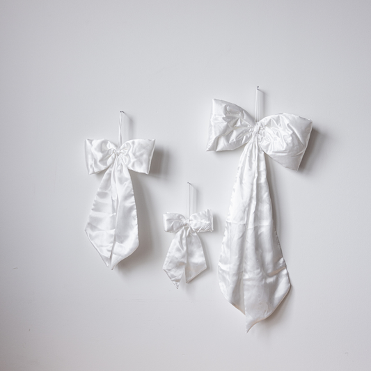 White Satin Fabric Bows