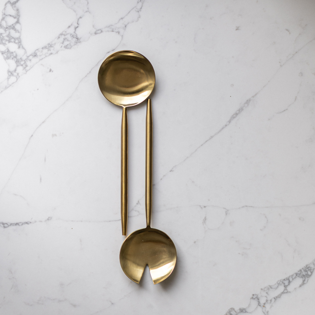 Stainless Steel Salad Servers | By Luxe B Co. 
