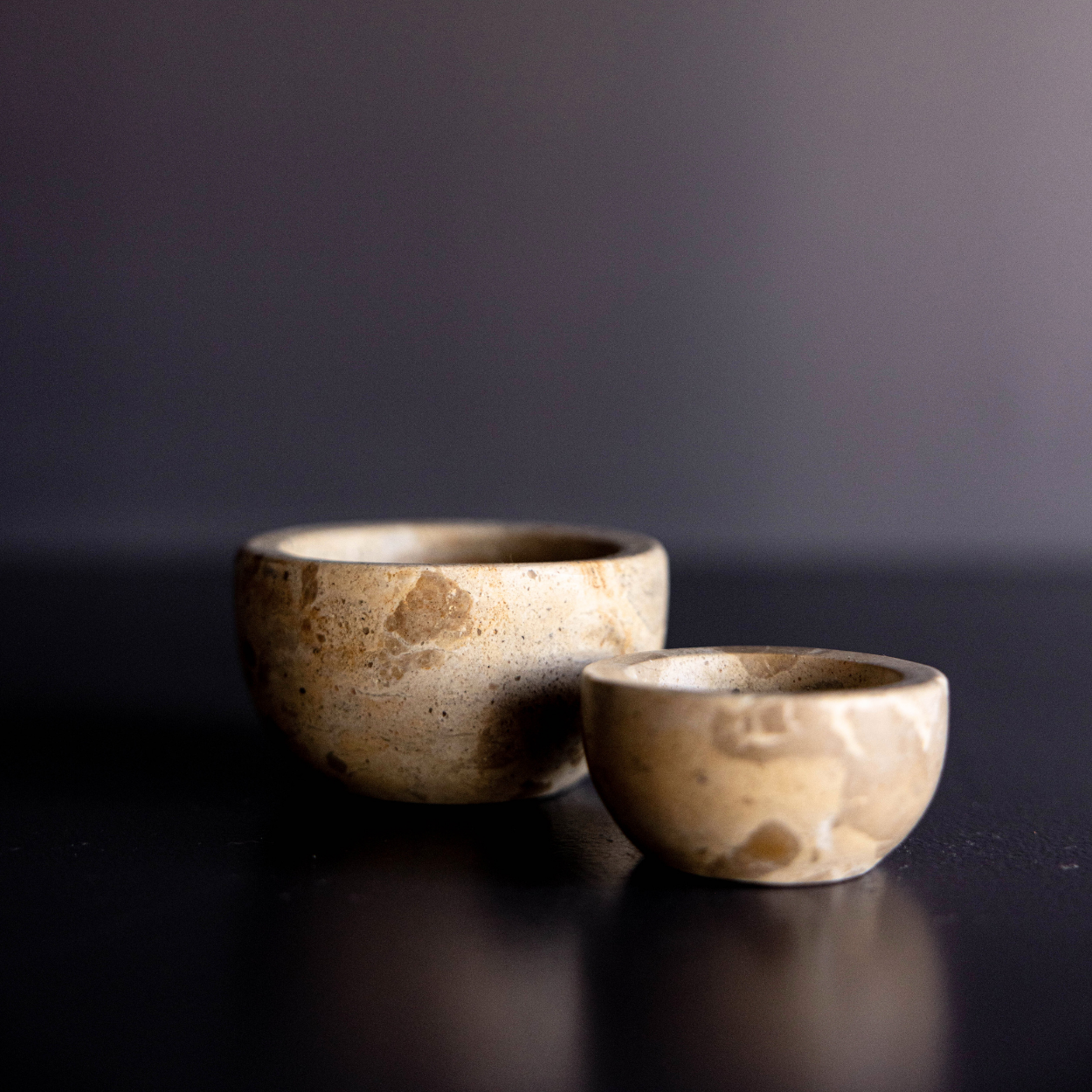 Stone Turned Chocolate Marble Dishes | By Luxe B Co. 