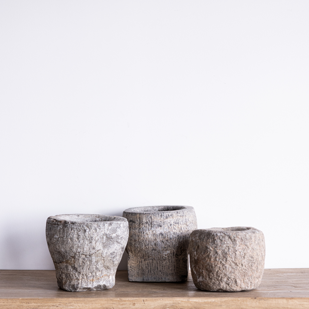 Stone Mortar Vintage Bowl Large By Luxe B Co.