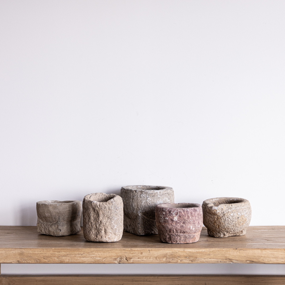 Stone Mortar Vintage Bowl Large By Luxe B Co.