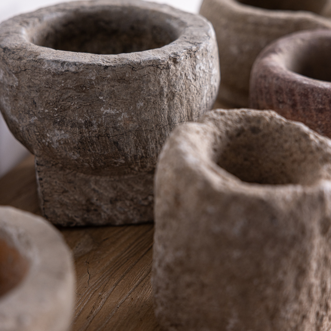 Stone Mortar Vintage Bowl Large By Luxe B Co.
