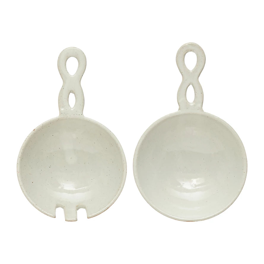 Stoneware Twisted Handle Server | By Luxe B Co.