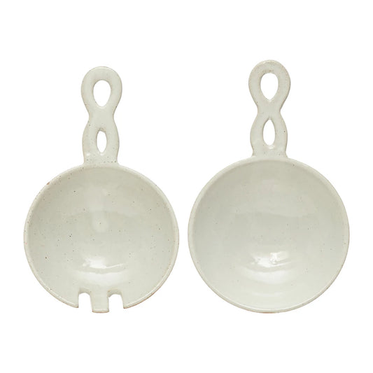 Stoneware Twisted Handle Server | By Luxe B Co.