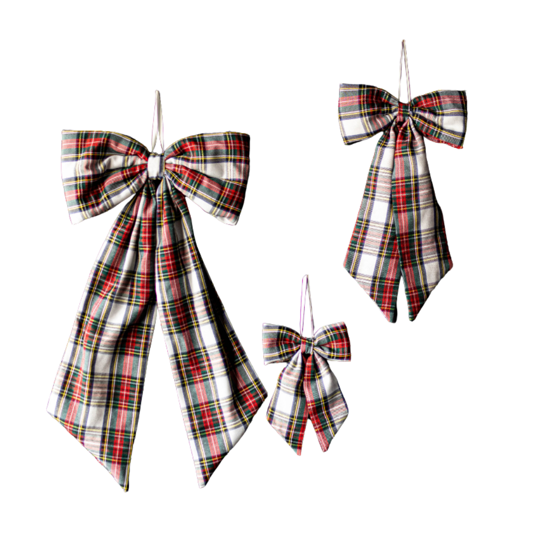 Striped Baby Blue Fabric Bows | By Luxe B Co.