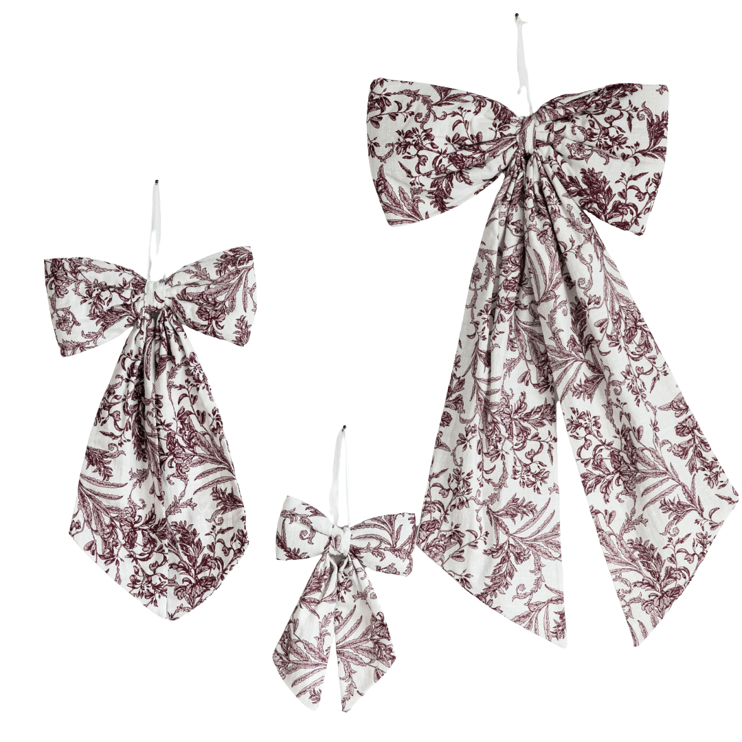 Striped Baby Blue Fabric Bows | By Luxe B Co.