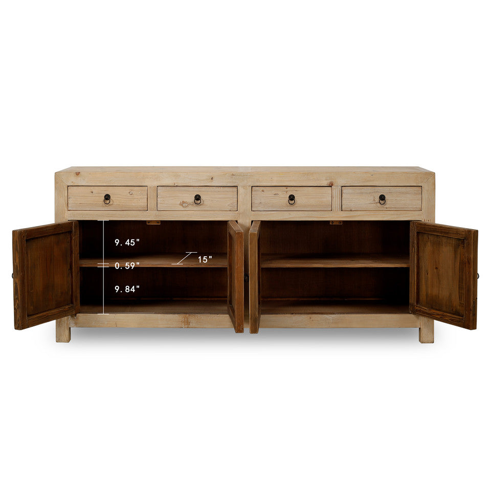 Tahoe Reclaimed Elm Wood Elm Console Natural | By Luxe B Co.