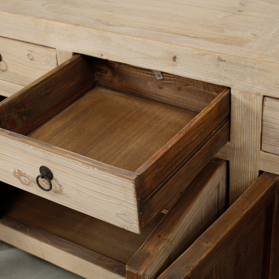 Tahoe Reclaimed Elm Wood Elm Console Natural | By Luxe B Co.