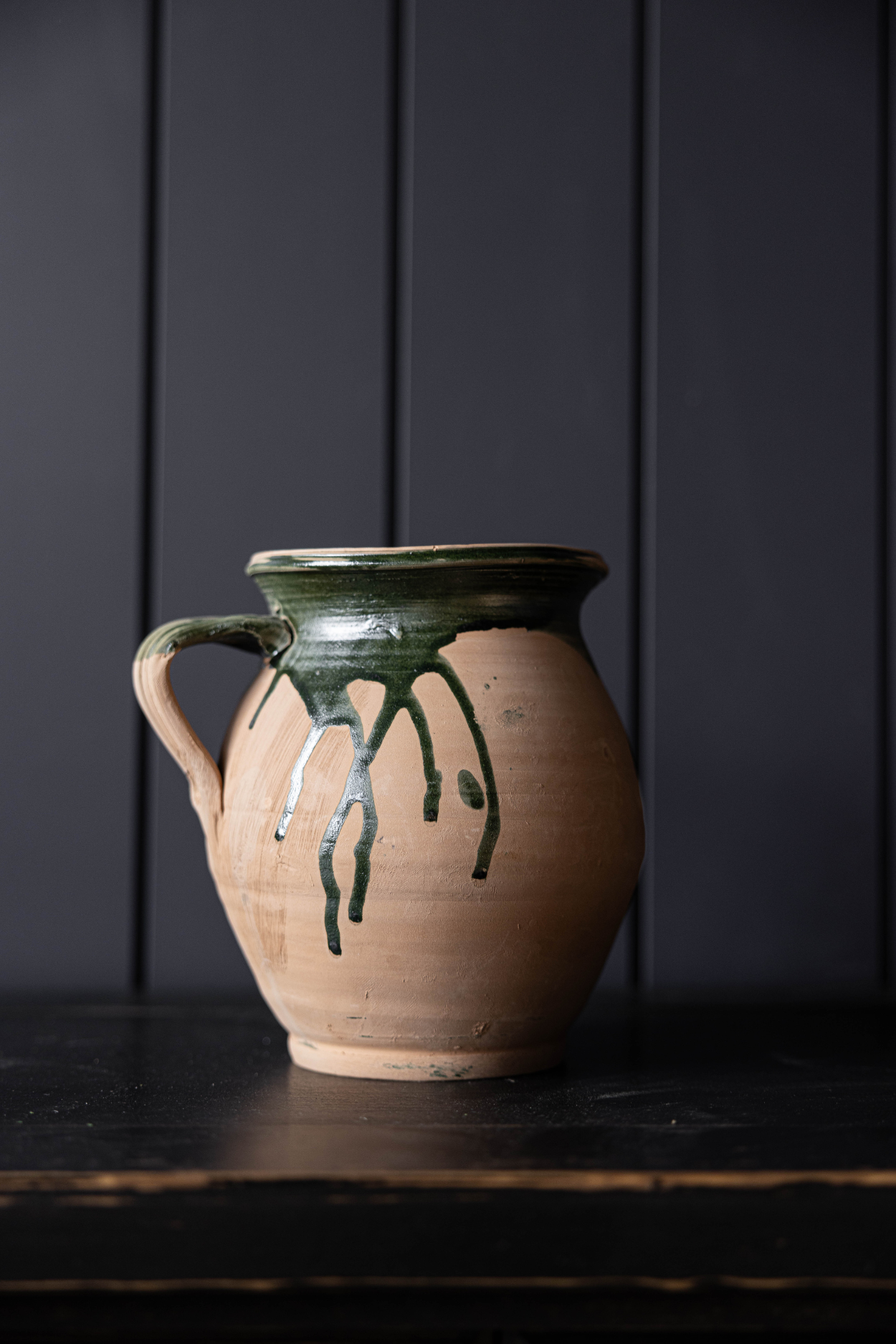 Terracotta Green Drip Vase | One Of A Kind