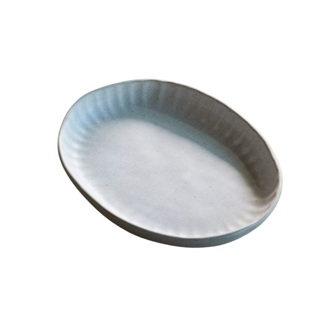 Textured White Ceramic Platter |  By Luxe B Co.