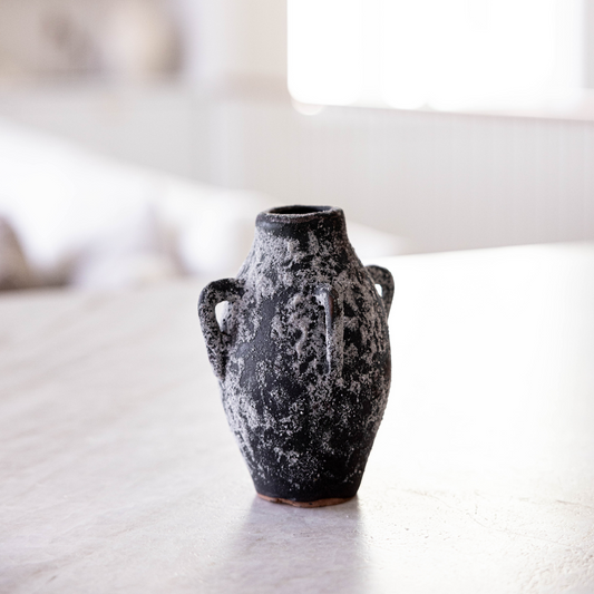 Thassos Four Handle Vase Black | By Luxe B Co. 