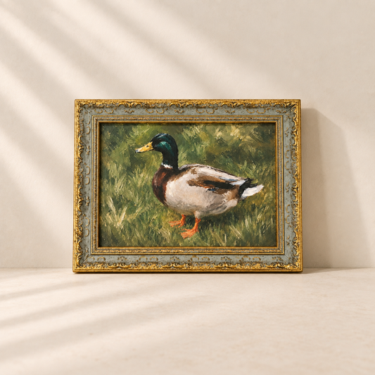 The Mallard | Antique Inspired Gold Leaf Crowned Framed Art By Luxe B Co. 