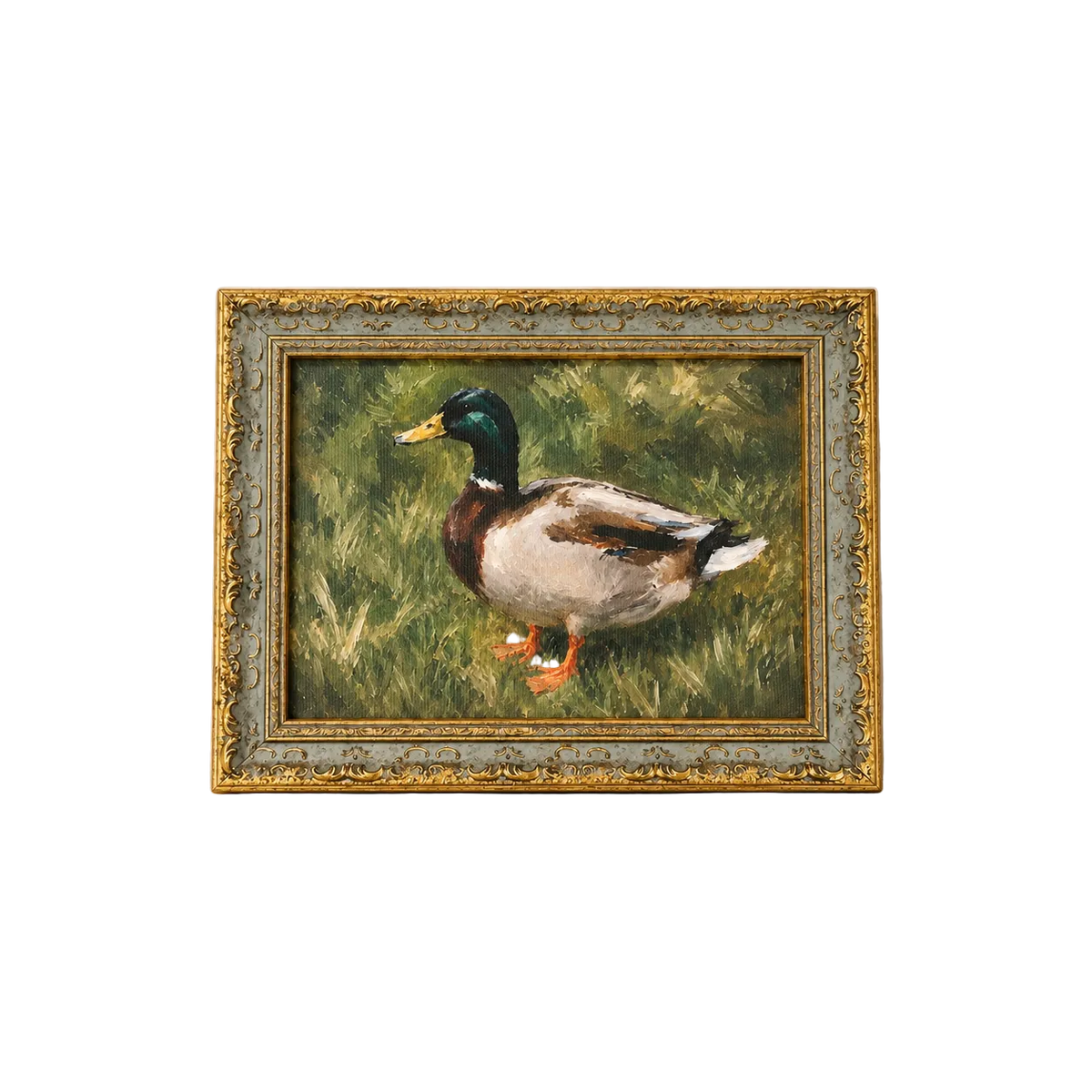 The Mallard | Antique Inspired Gold Leaf Crowned Framed Art By Luxe B Co. 