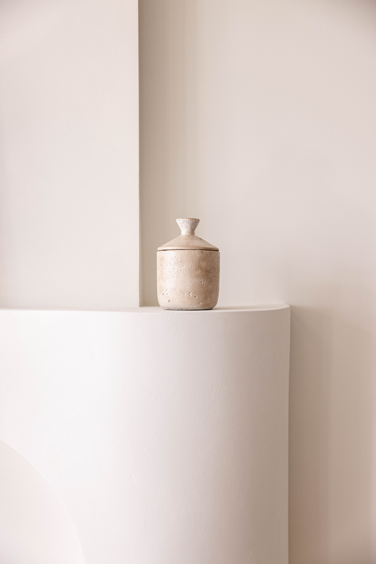 Travertine Lidded Jar | By Luxe B Co. 