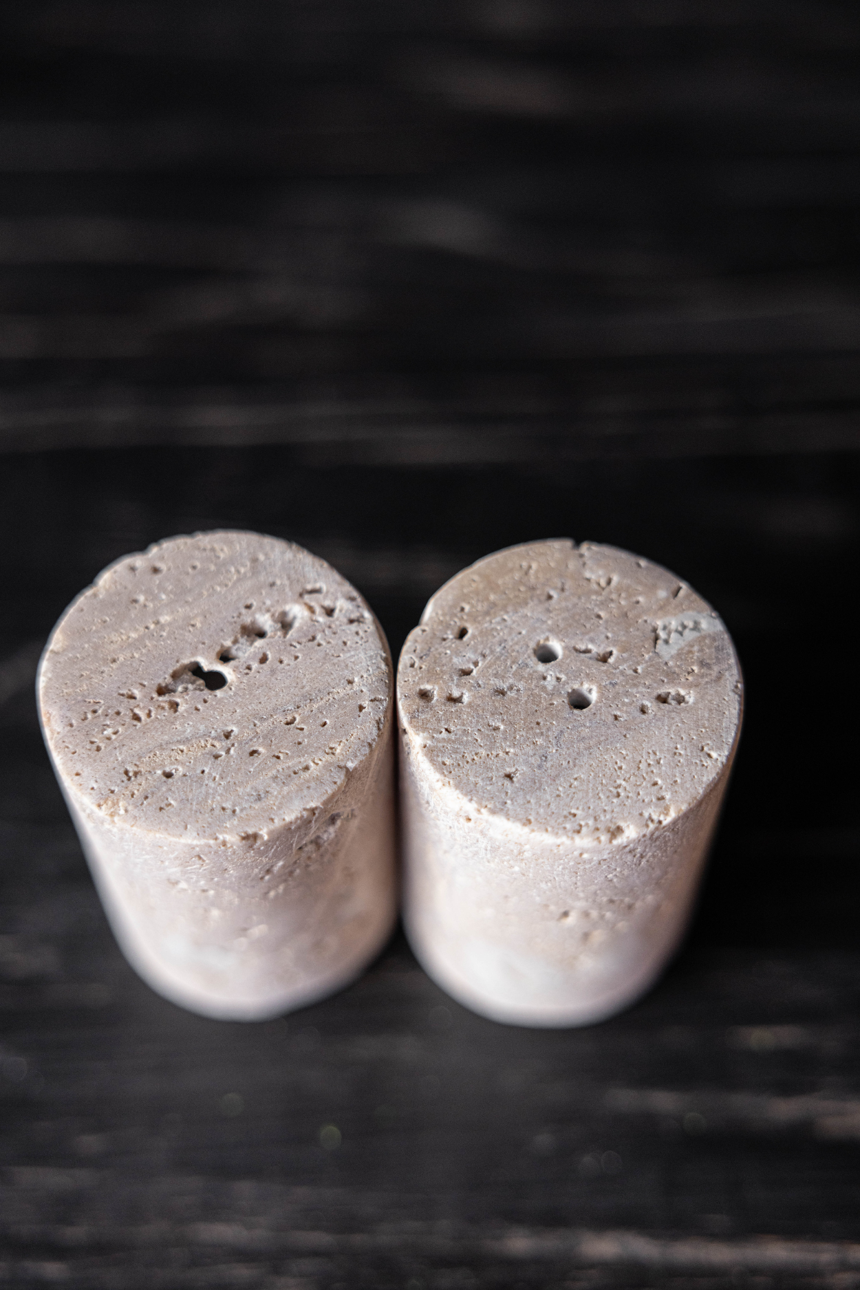 Travertine Salt & Pepper Shakers | By Luxe B Co 