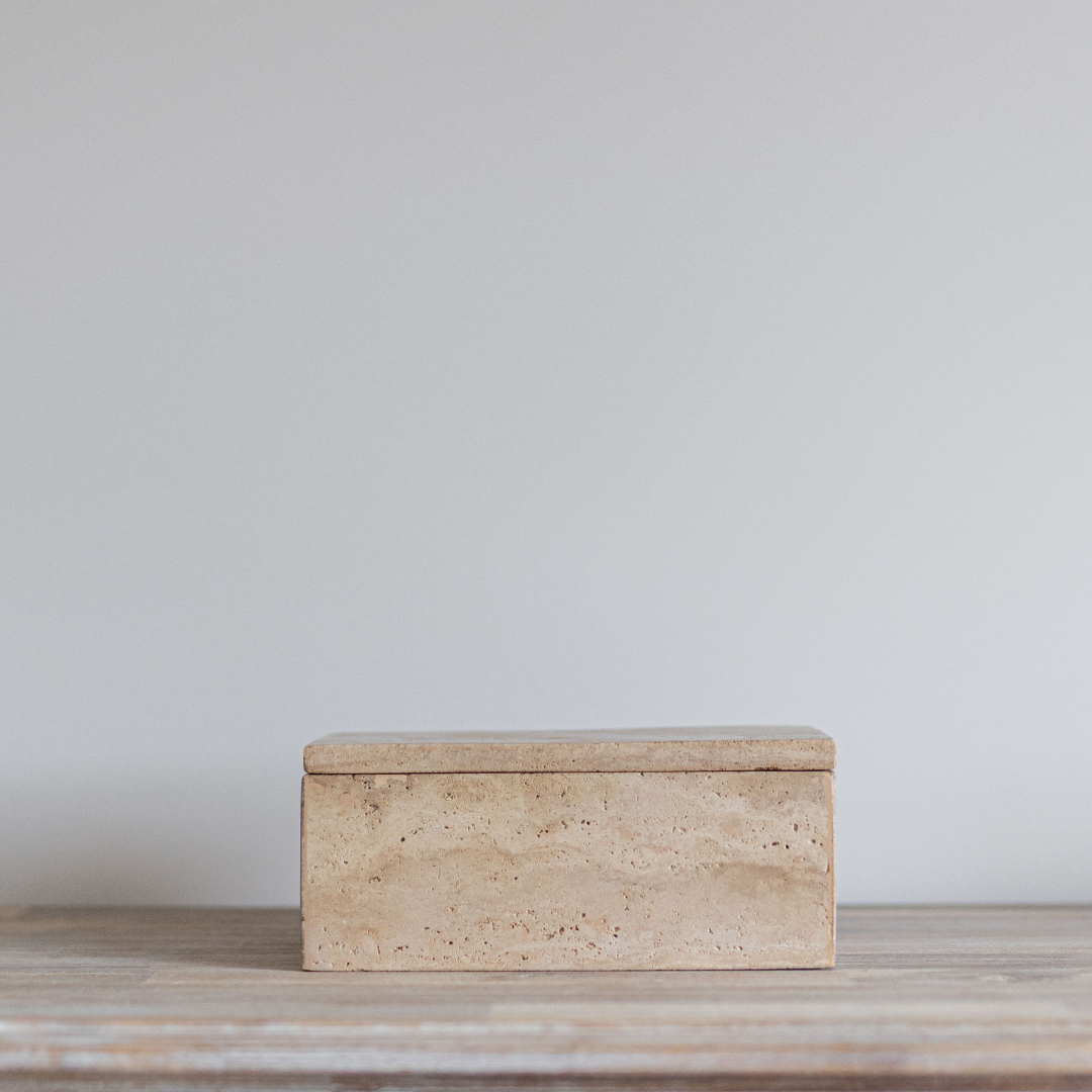 Travertine Lidded Box | By Luxe B Co.