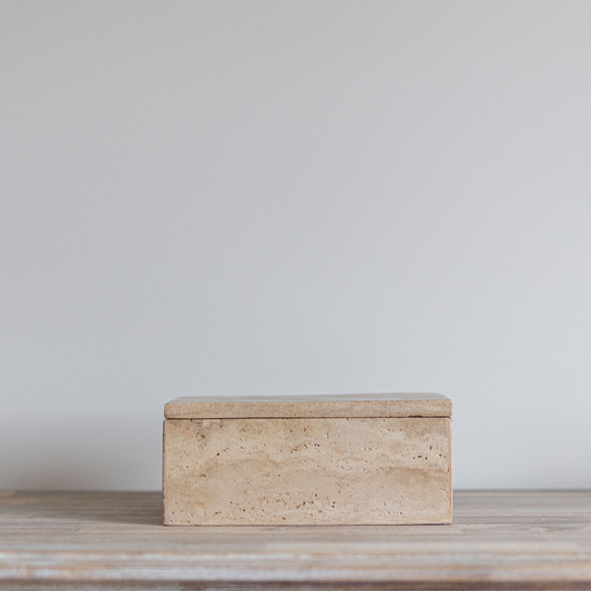 Travertine Lidded Box | By Luxe B Co.