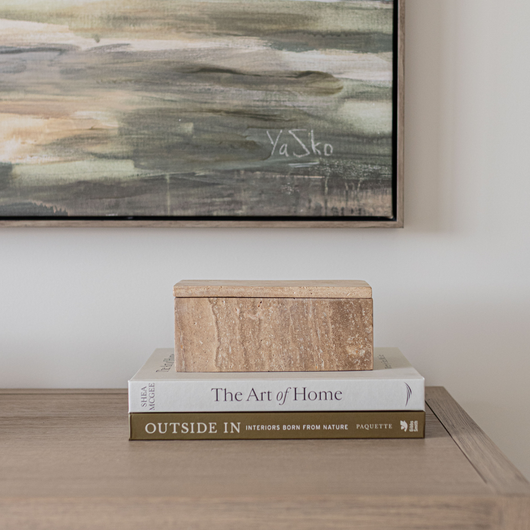 Travertine Lidded Box | By Luxe B Co.