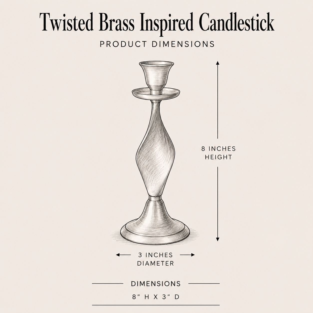 Twisted Brass Inspired Candlestick By Luxe B Co.