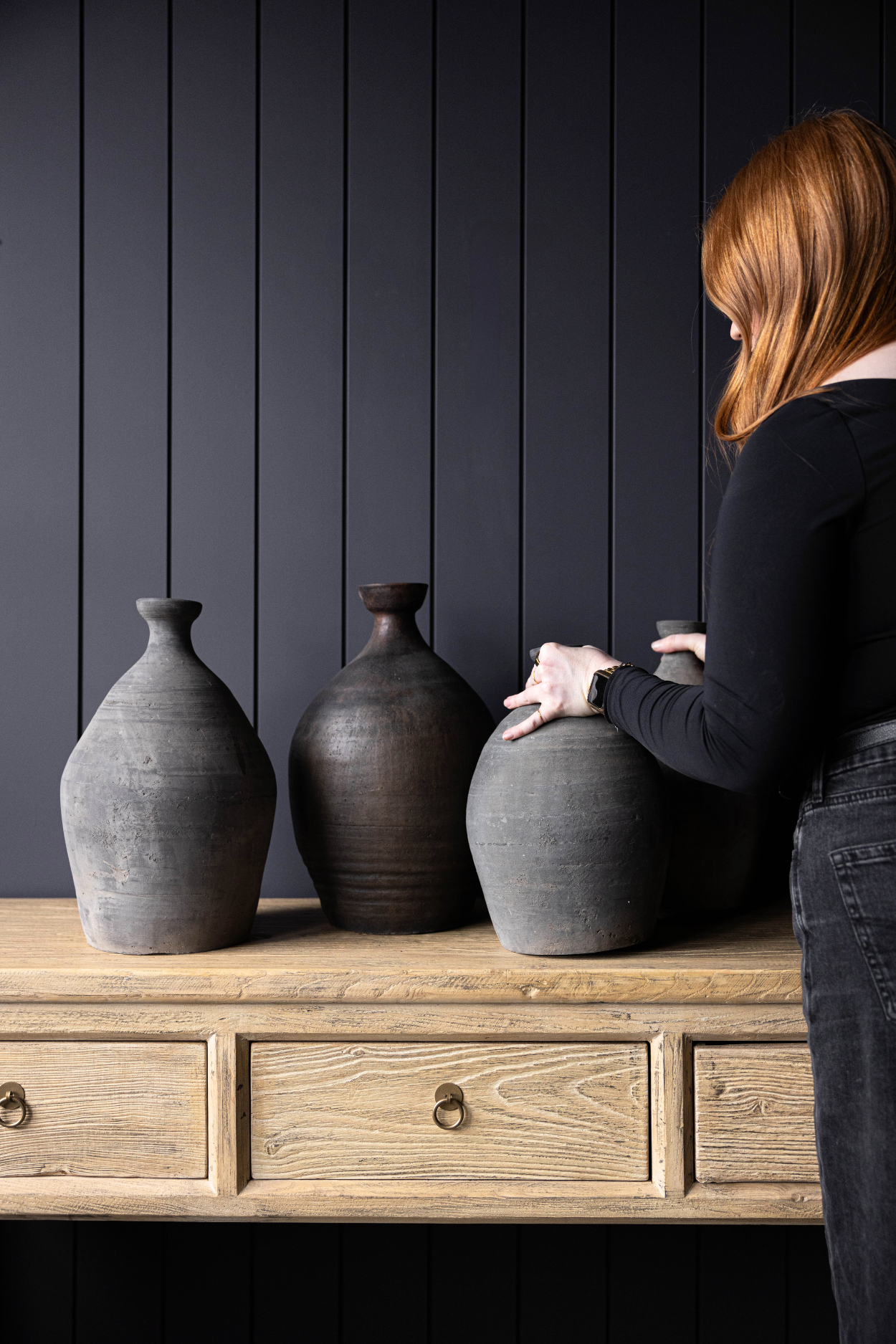 Vintage Found Black Grey Vase | By Luxe B Co