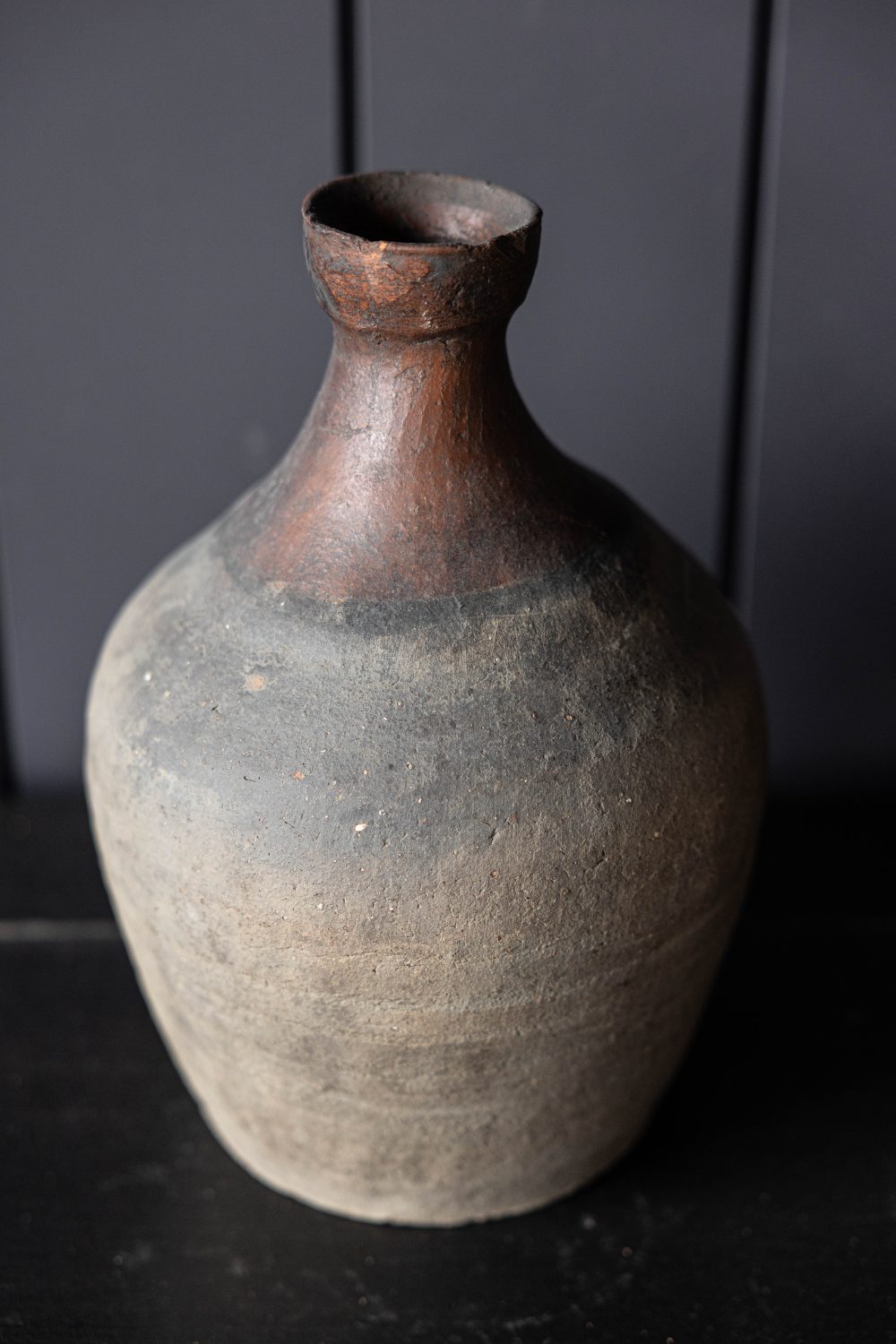 Vintage Found Grey Brown Vase | One Of A Kind | By Luxe B Co.