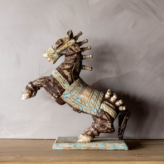 Vintage Found Wooden Painted Horse Statue | By Luxe B Co.