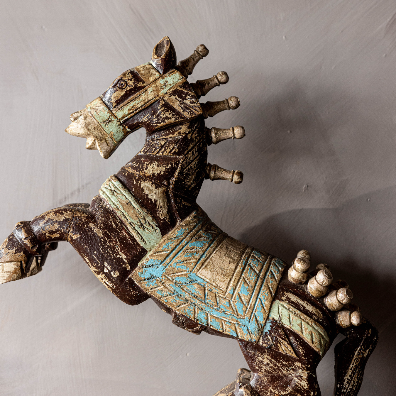 Vintage Found Wooden Painted Horse Statue | By Luxe B Co.