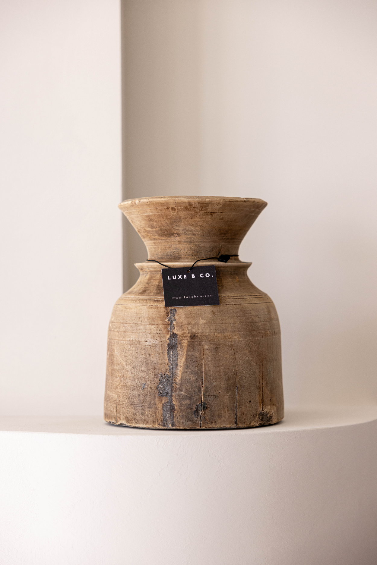 Vintage Found Wooden Vase | By Luxe B Co. 