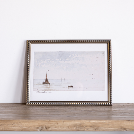 Vintage Watercolor Sailboat Framed Art | By Luxe B Co. 