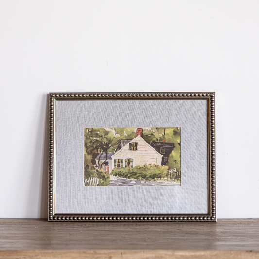 Vintage Watercolor Summer House Framed Art | By Luxe B Co.