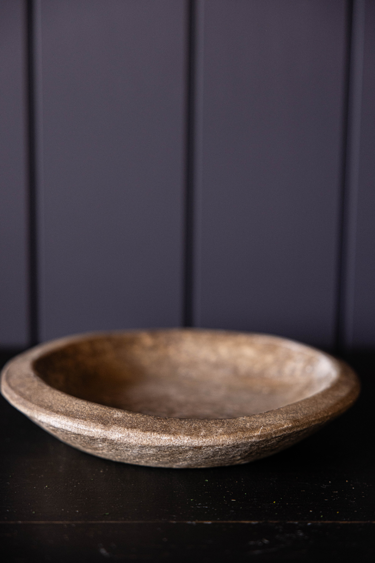 Vintage Inspired Dark Grey Stone Bowl | By Luxe B Co