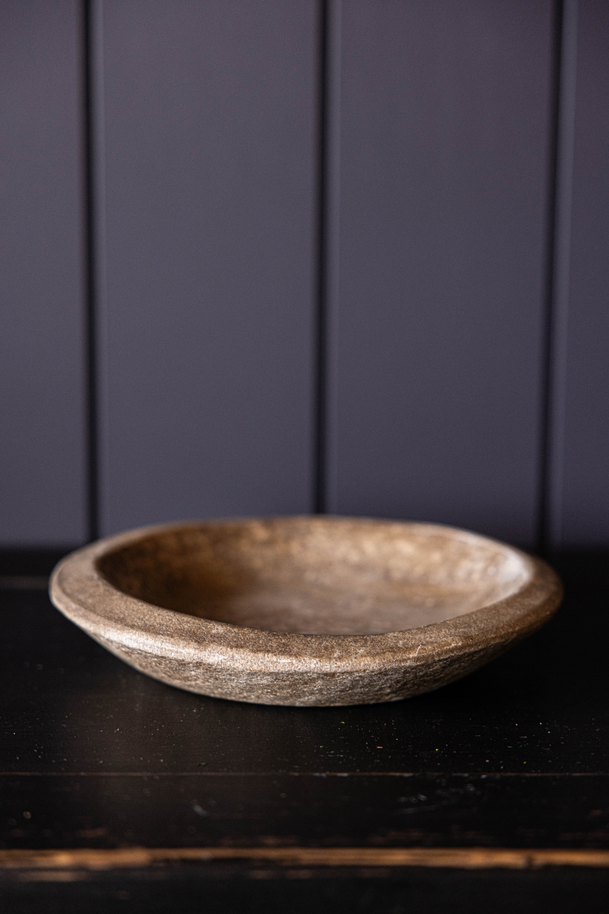 Vintage Inspired Dark Grey Stone Bowl | By Luxe B Co