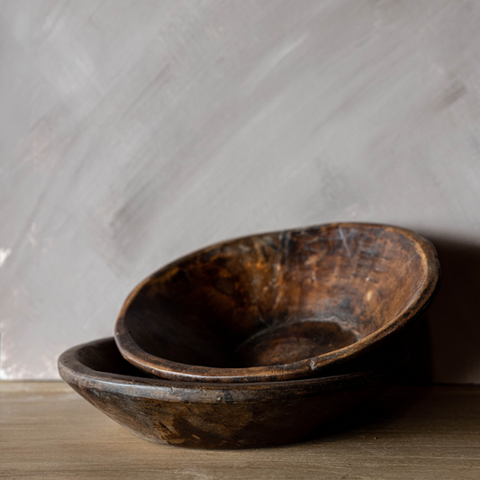 Vintage Round Wooden Bowl | By Luxe B Co.