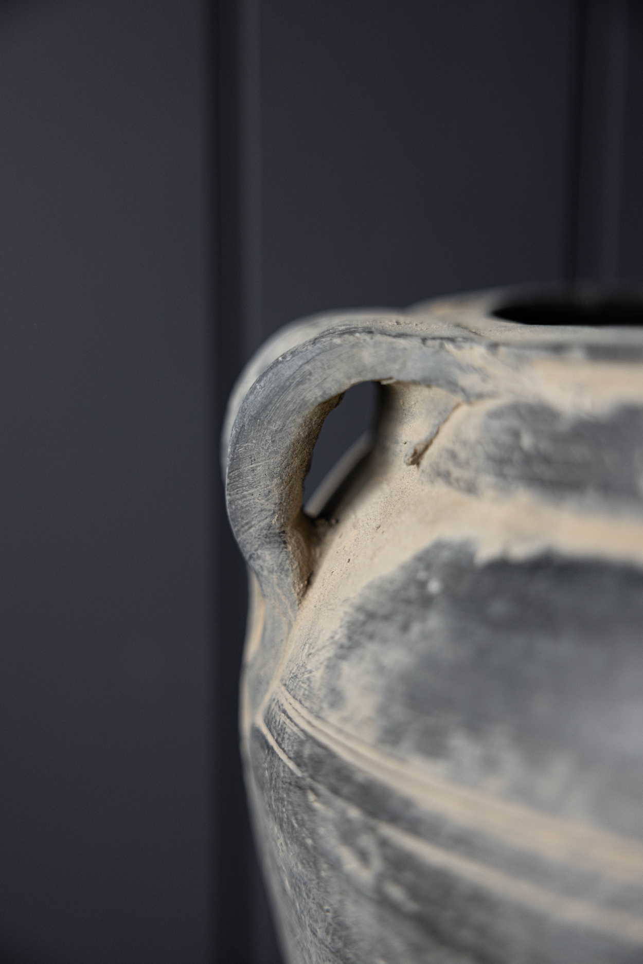 Vintage Porcelain Black Two Handle Pot | One Of A Kind | By Luxe B Co.