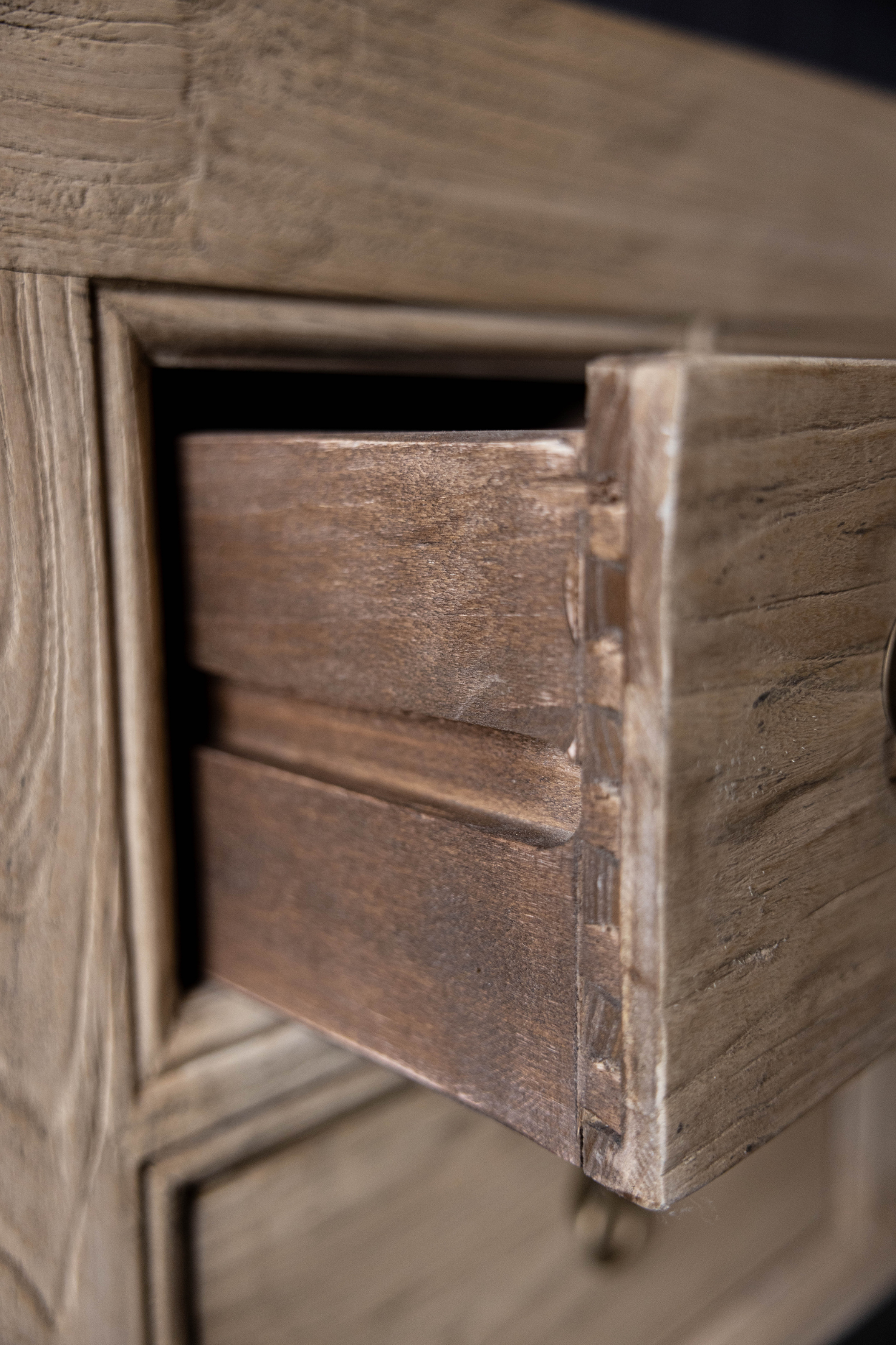 Vintage Studio Elm Wood 13-Drawer Console Table | By Luxe B Co. 