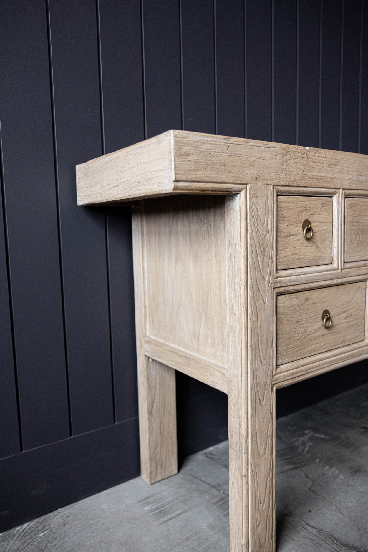 Vintage Studio Elm Wood 13-Drawer Console Table | By Luxe B Co. 