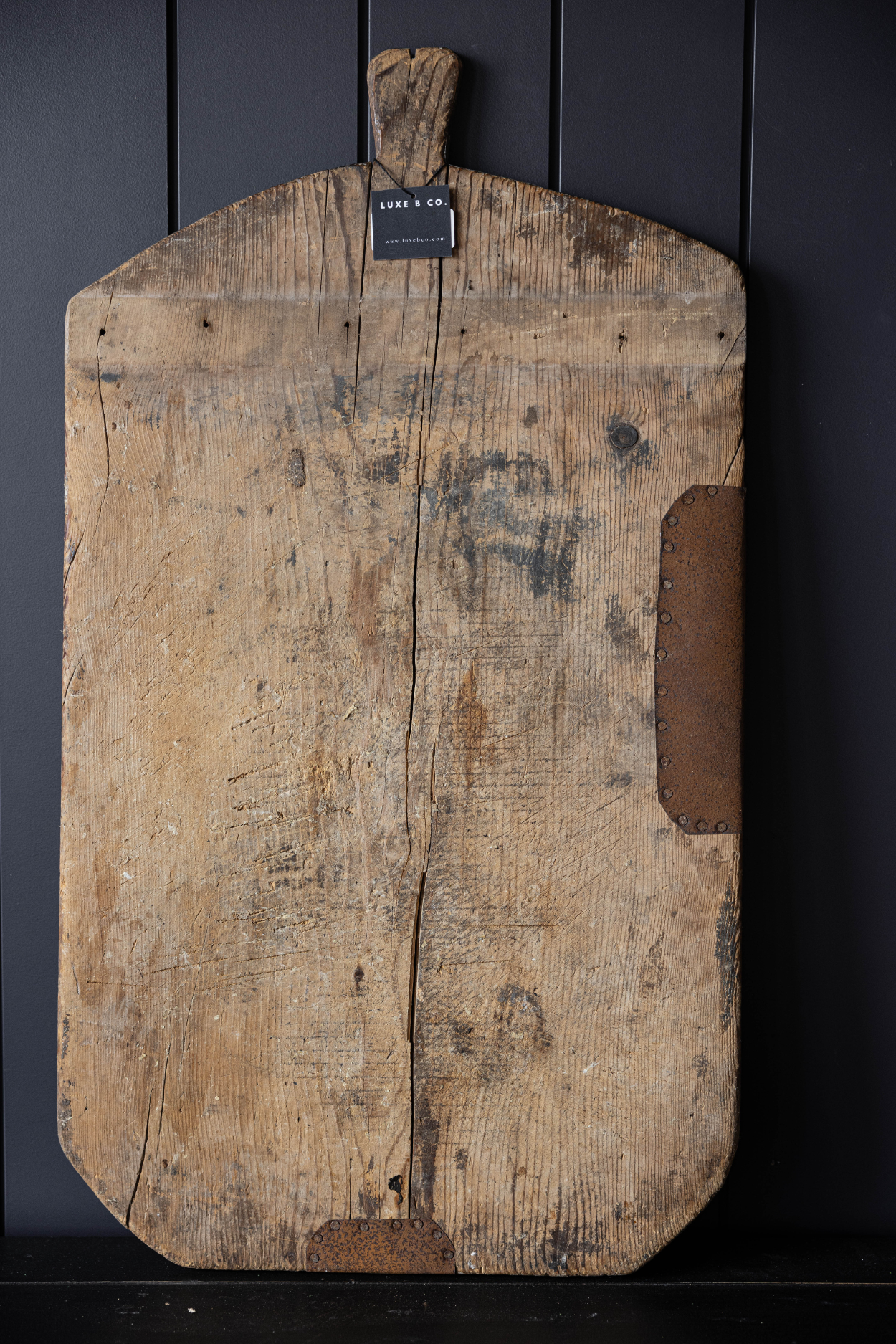 Vintage Wooden Bread Board With Iron | One Of A Kind | By Luxe B Co.