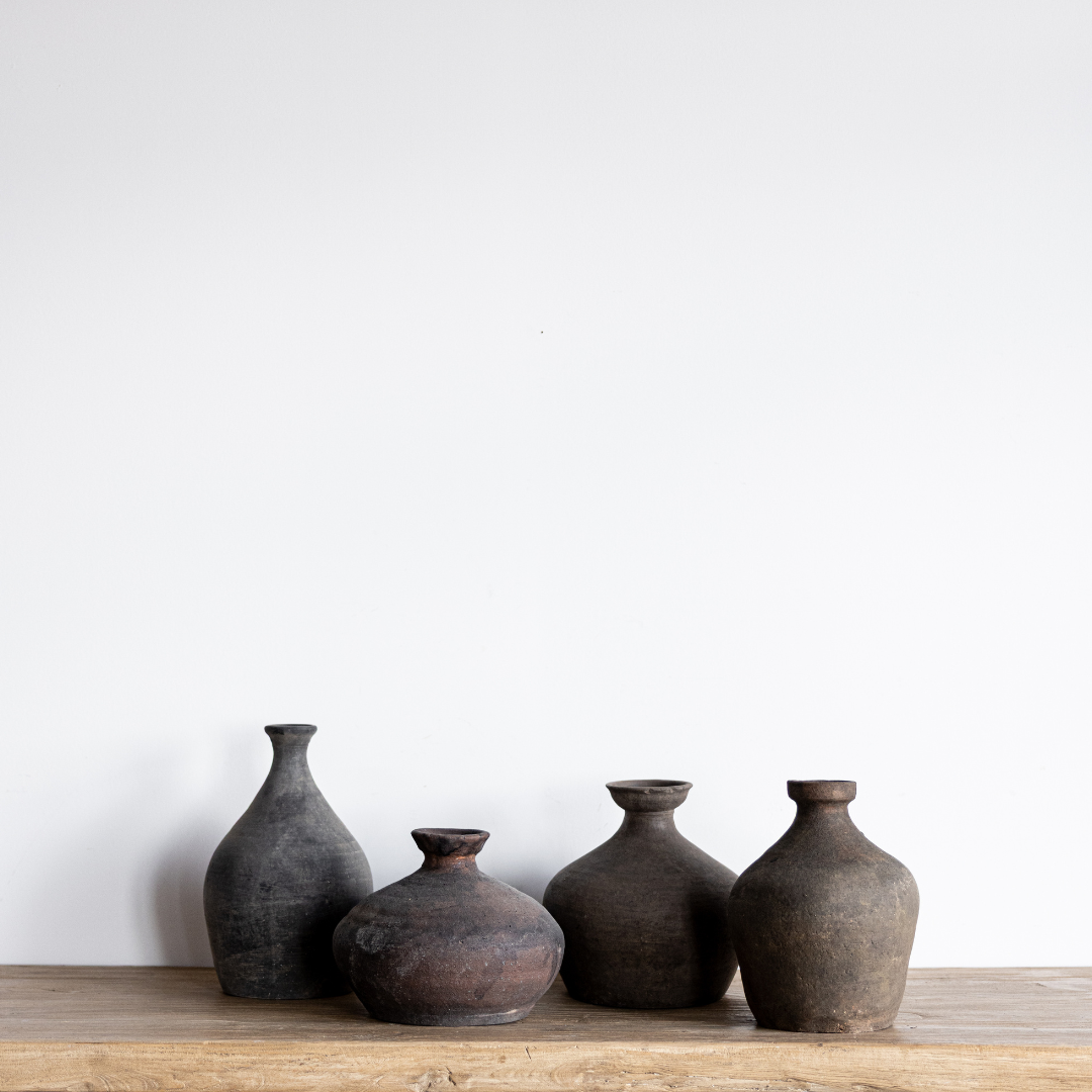 Vintage Black Grey Vase By Luxe B Co. 